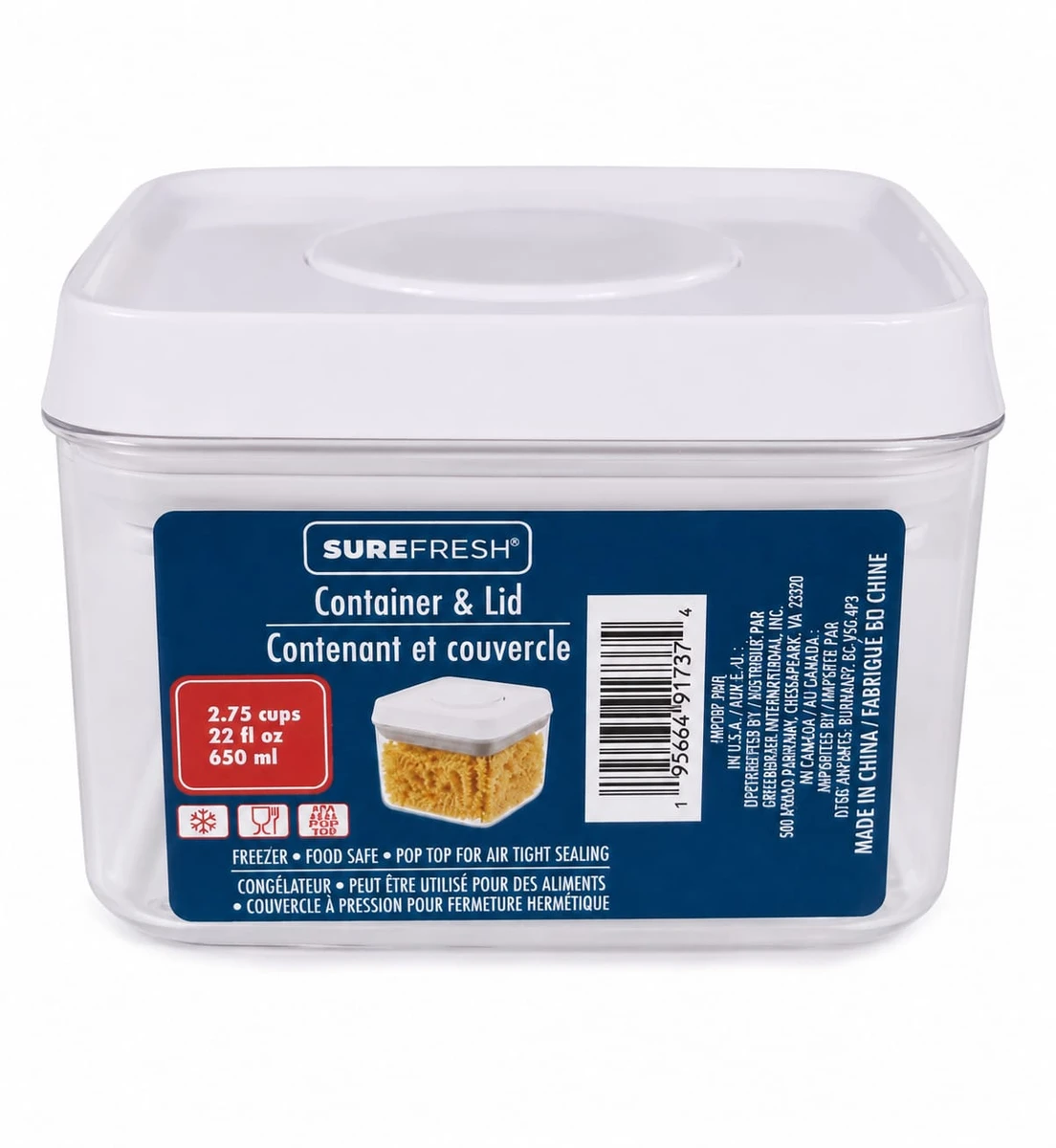 Air Tight Food Storage Container with Lid, 650ml