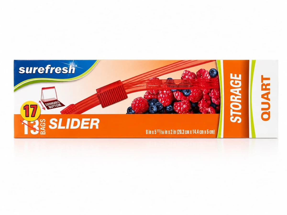 Quart Slider Zipper Storage Bags, Freezer & Sandwich Bags